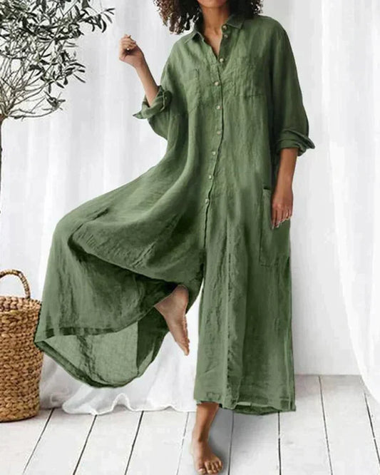 Lise - Stilfuld Jumpsuit I Hør