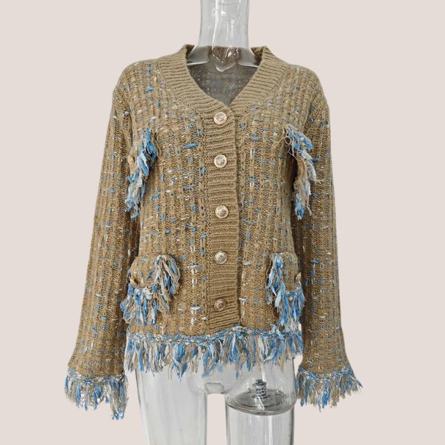Tweedblazer med frynsede kanter - Blanca