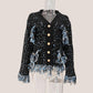 Tweedblazer med frynsede kanter - Blanca