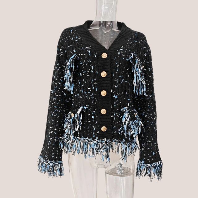 Tweedblazer med frynsede kanter - Blanca
