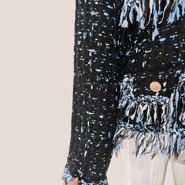 Tweedblazer med frynsede kanter - Blanca