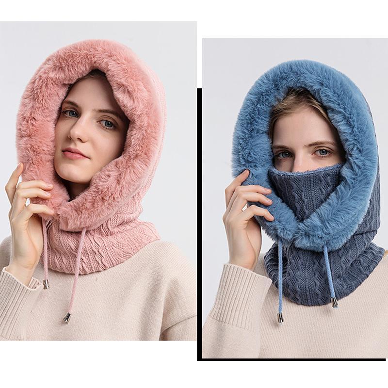Varm Fluffy tørklæde hættetrøje - Urraca