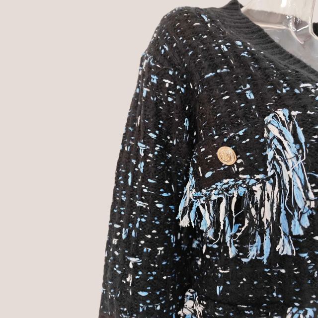 Tweedblazer med frynsede kanter - Blanca