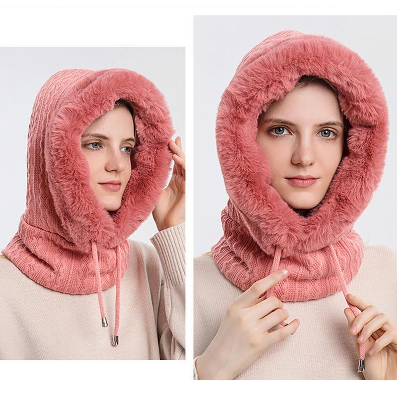 Varm Fluffy tørklæde hættetrøje - Urraca