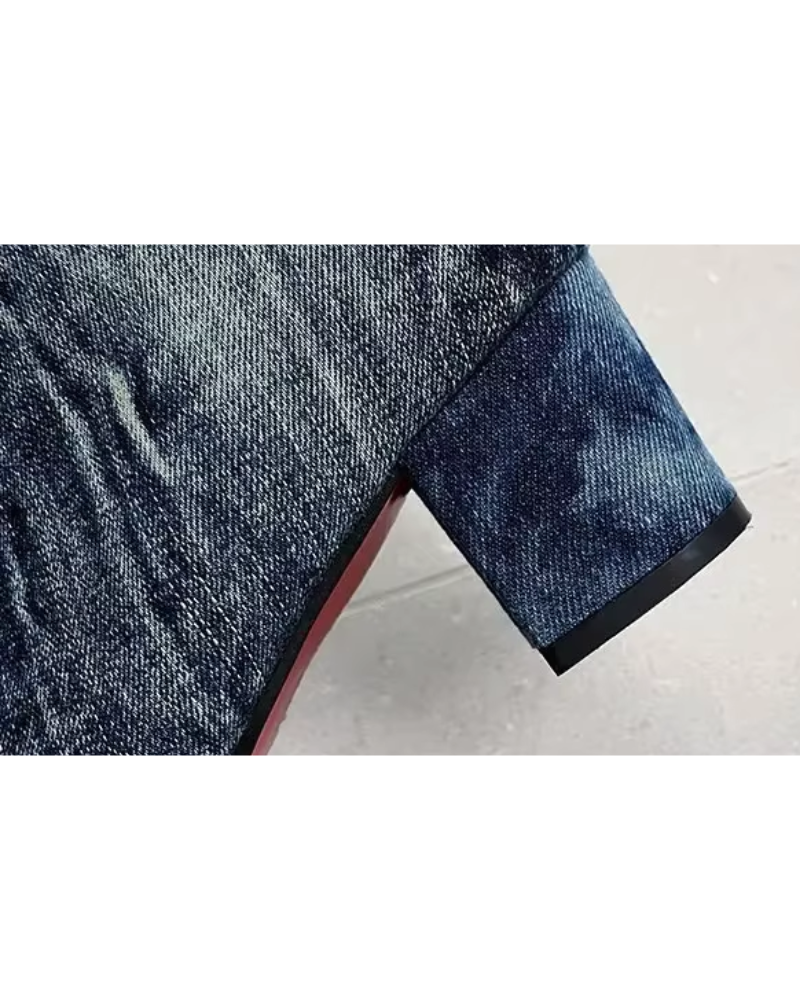 Knæhøje støvler i denim til kvinder - Veniva
