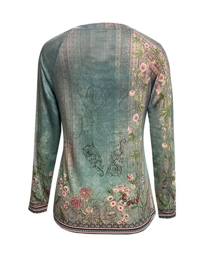 Amori - Langærmet Blomstret Top