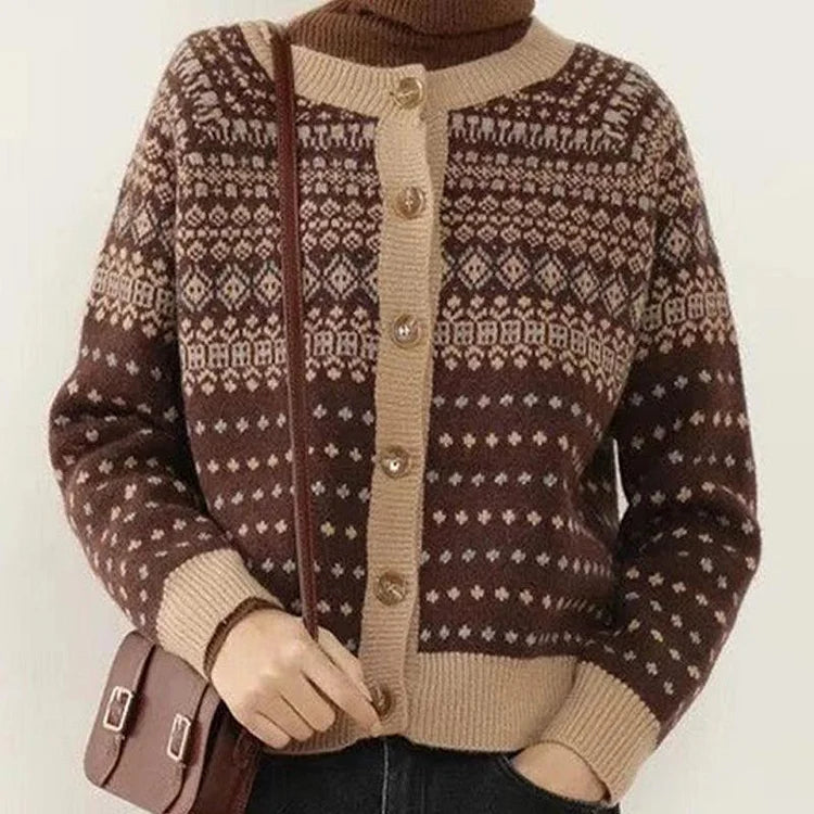 Cardigan med traditionelt Fair Isle-mønster - Reagan