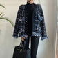 Tweedblazer med frynsede kanter - Blanca
