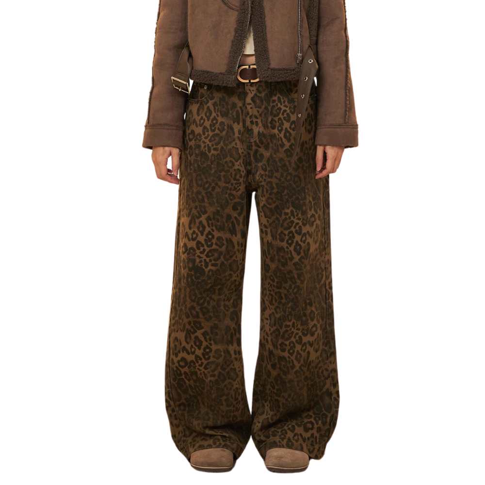 Jeans med leopardmønster - Mya