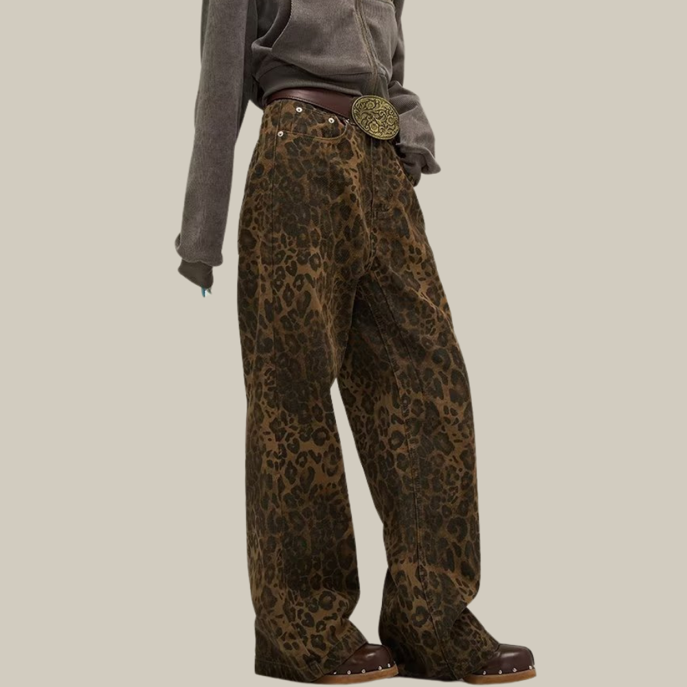 Jeans med leopardmønster - Mya