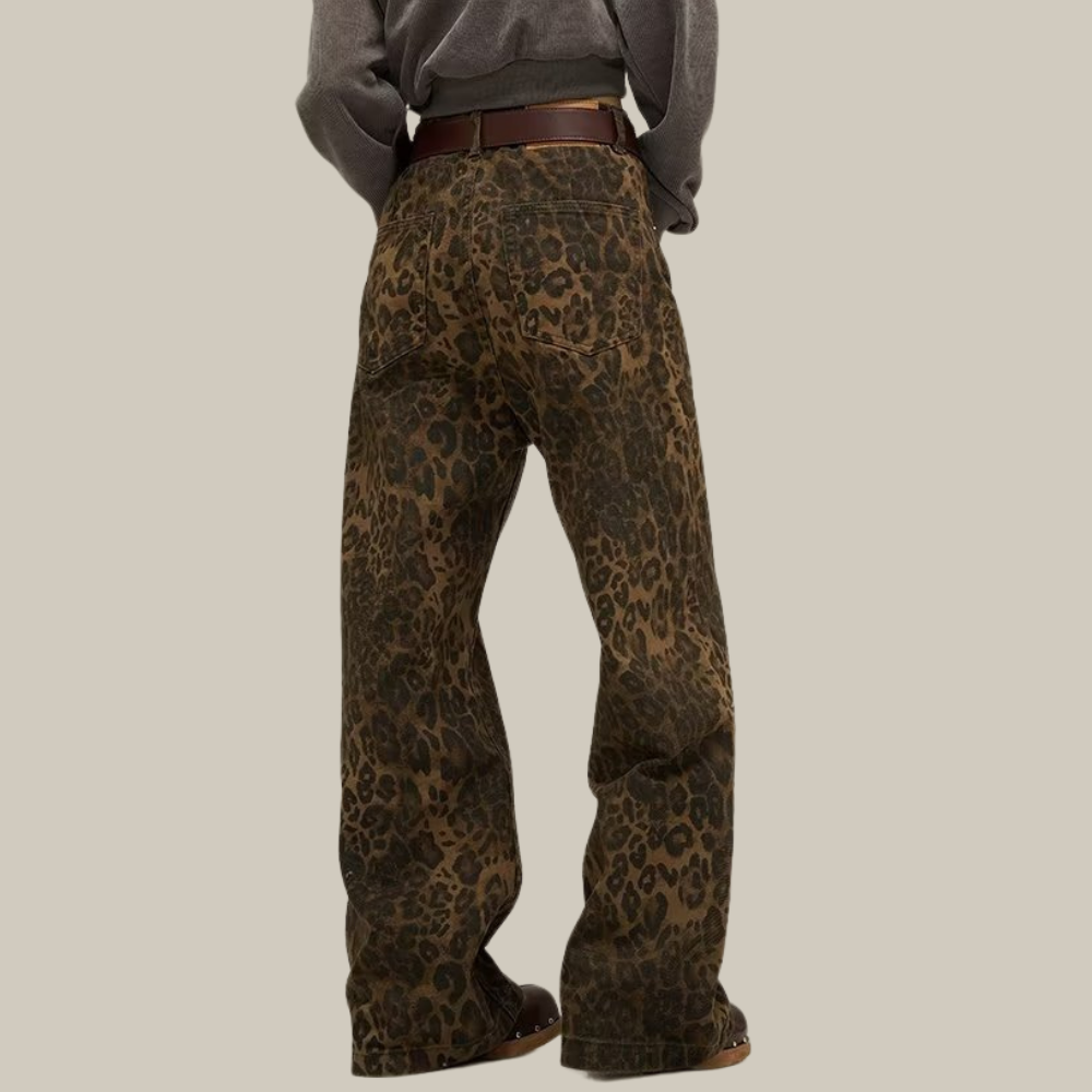 Jeans med leopardmønster - Mya