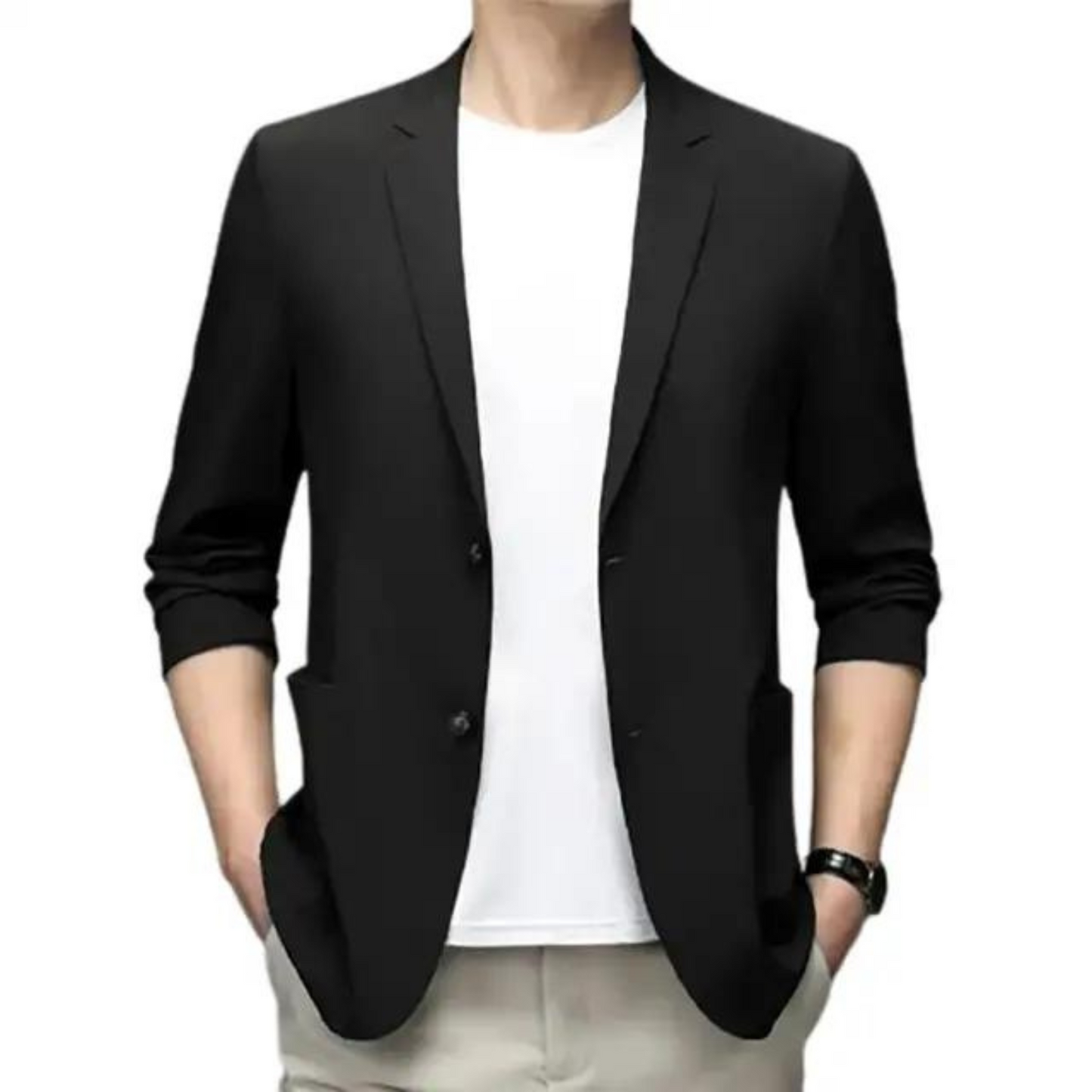 Business style sort enkel let jakke herre - Arthur