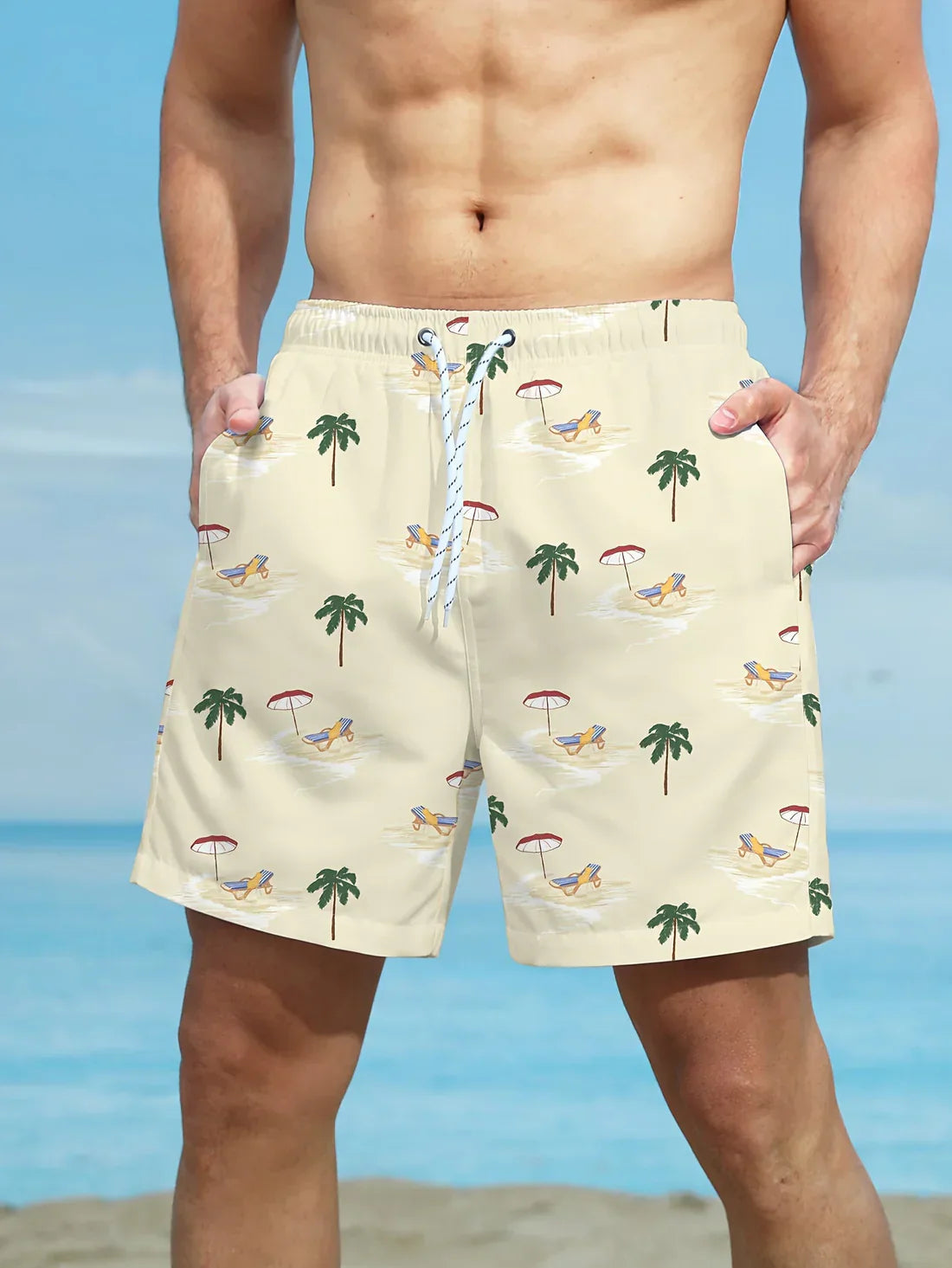 Strandshorts med palmemønster - Milas