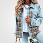 Plaid revers knap ned Shacket Jakke - Vorna