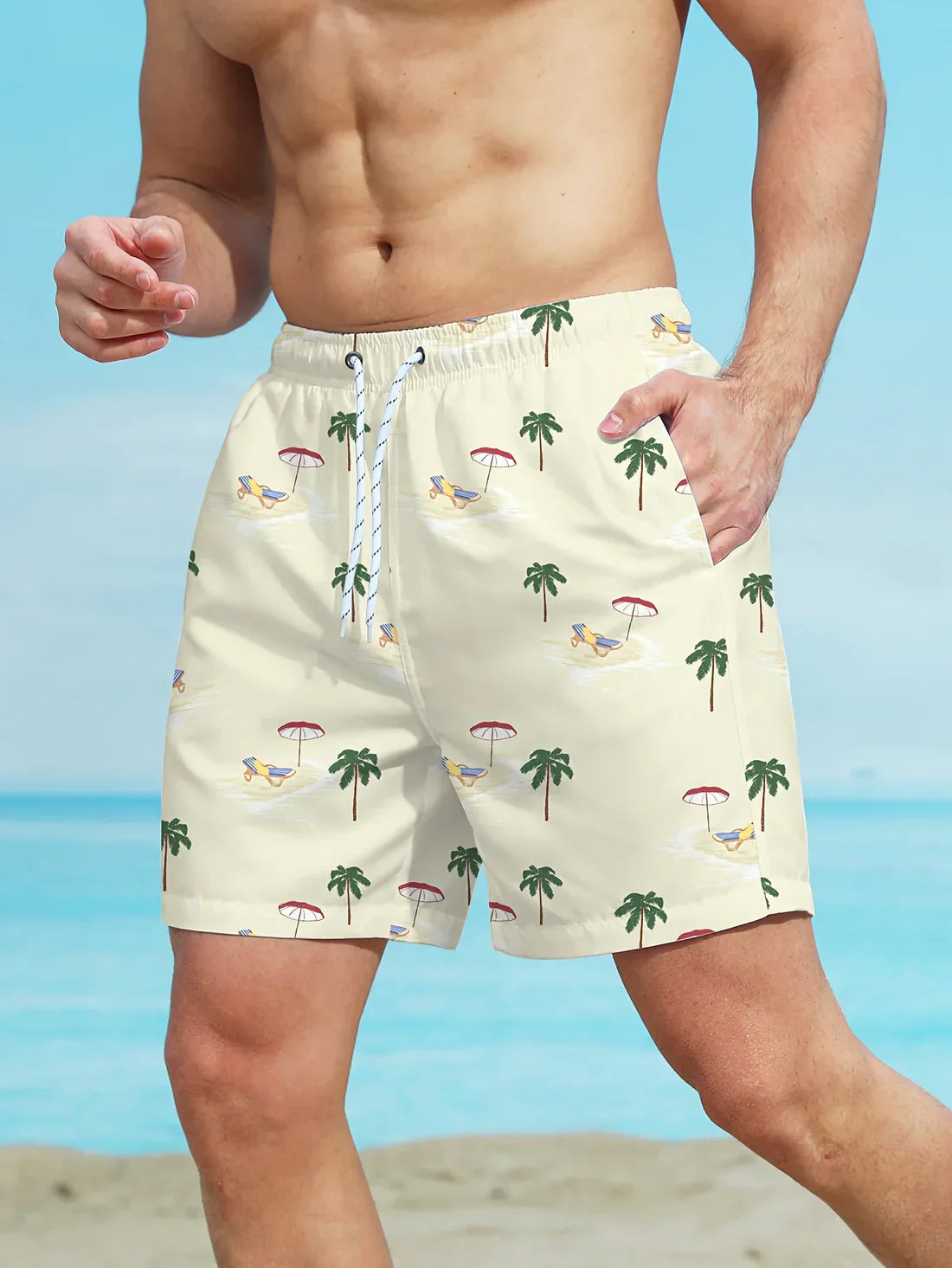 Strandshorts med palmemønster - Milas