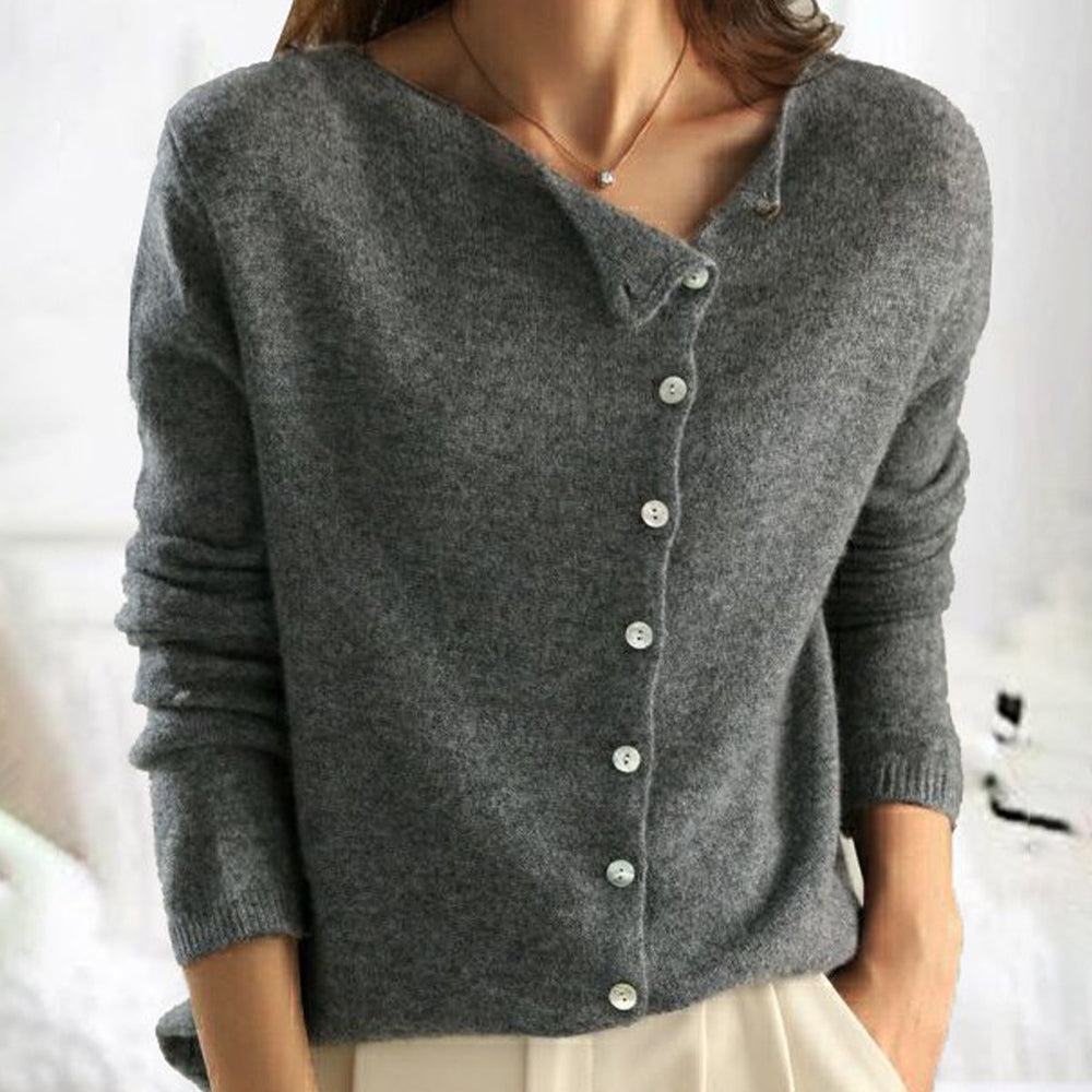 Stilfuld sweater med trendy knaplukning - Esmeralda