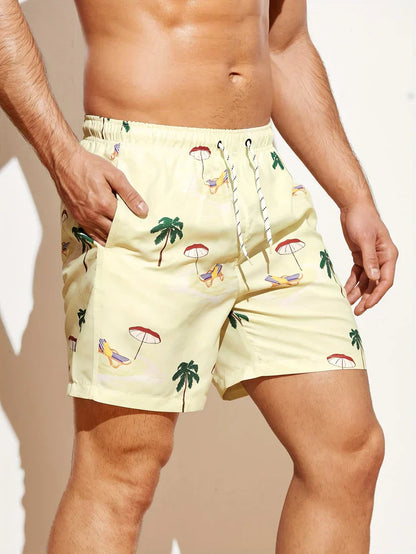 Strandshorts med palmemønster - Milas