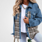 Plaid revers knap ned Shacket Jakke - Vorna