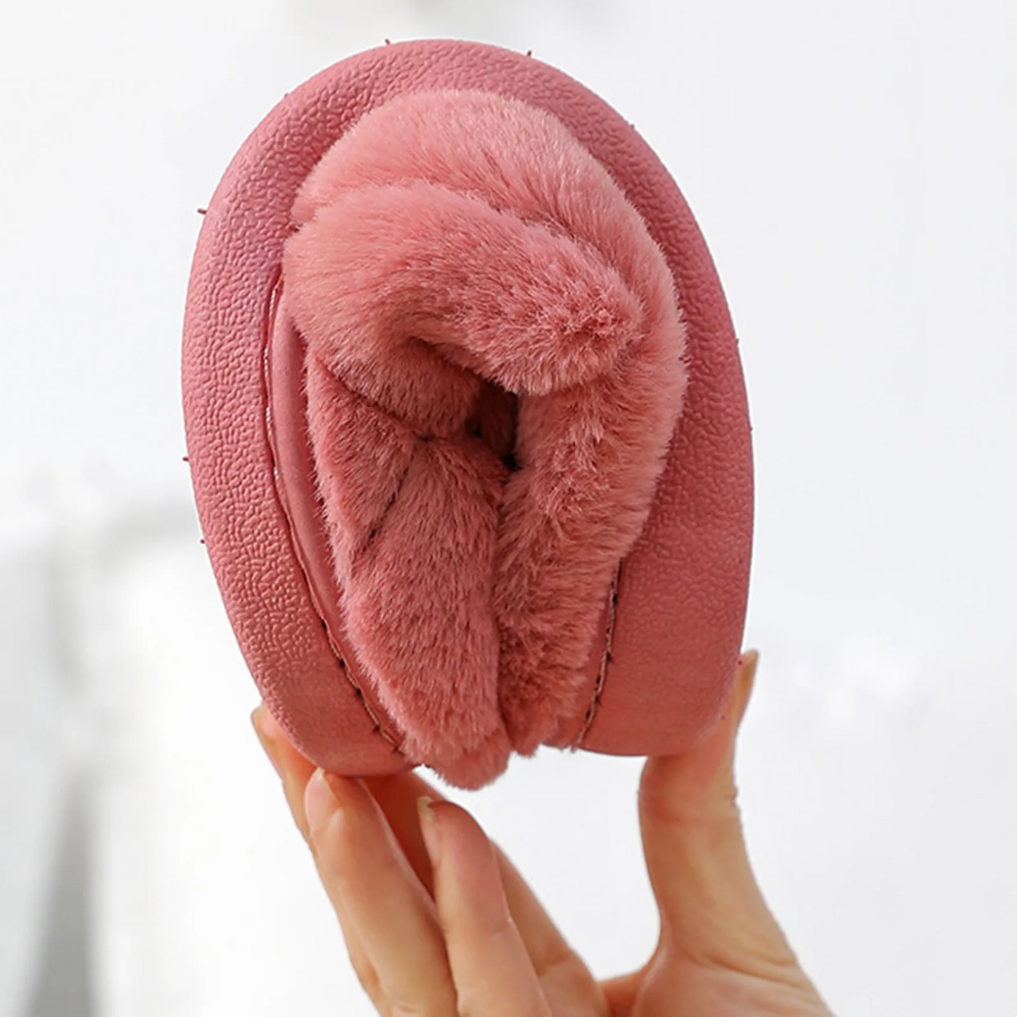 Fladhælede pels slippers til kvinder - Angelin
