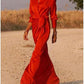 Silke Satin Wrap Maxi Skjortekjole - Maida