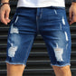 Kongeblå rippede shorts - Carl