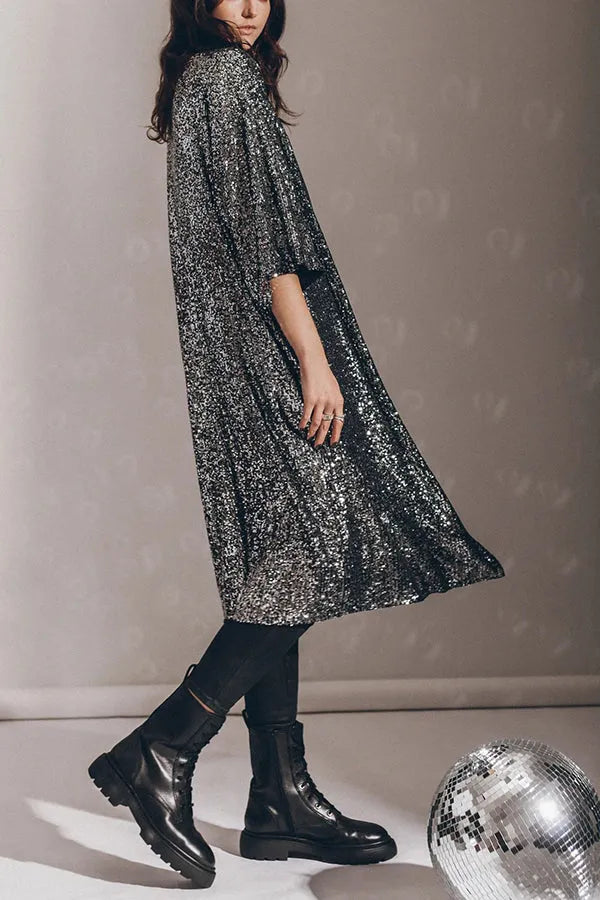 Mechtilde - Glamour-pailletkimono med klokkeærmer