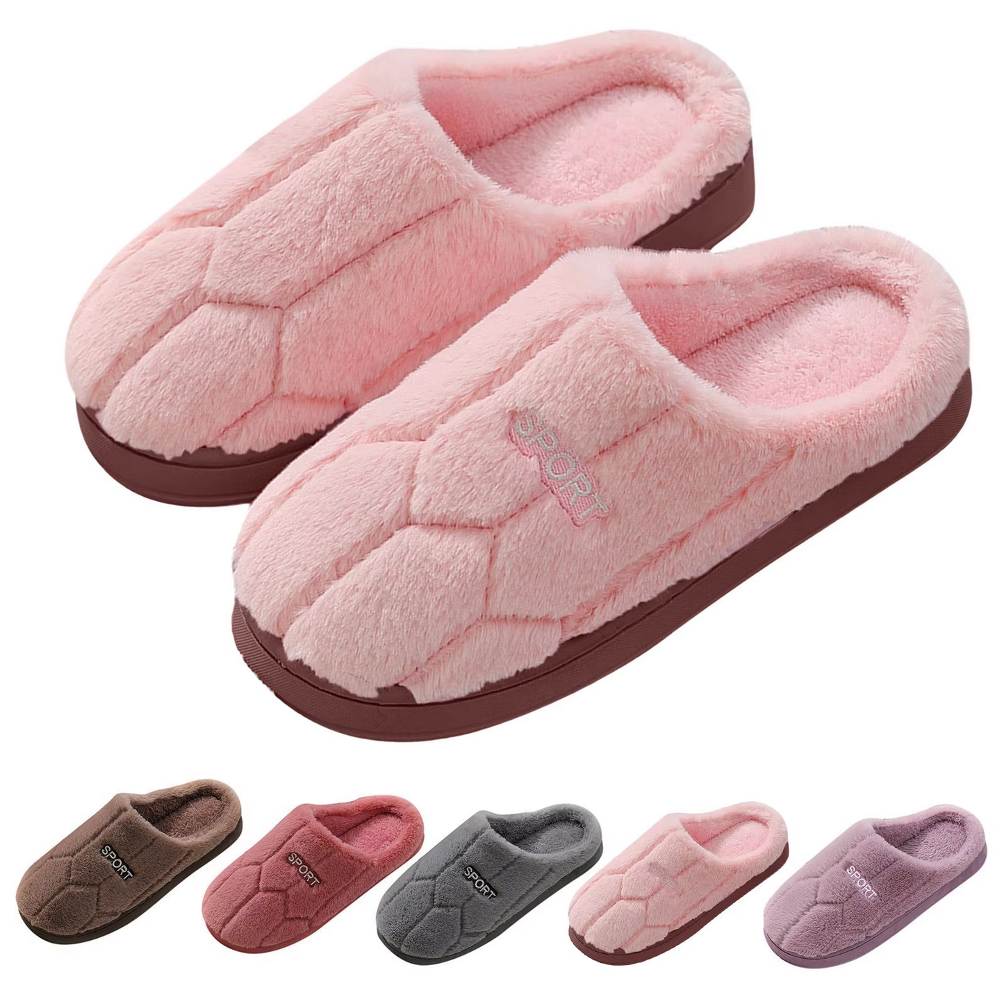 Fladhælede pels slippers til kvinder - Angelin