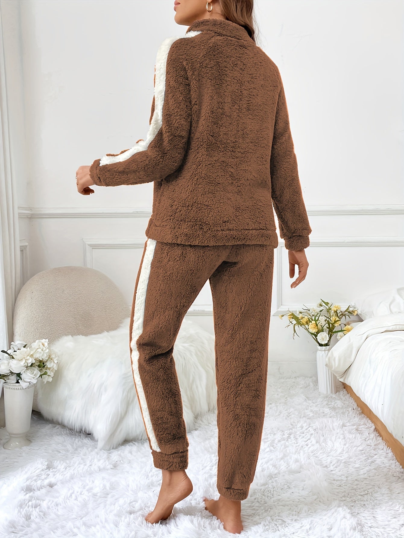 Blødt plys-loungepyjamas-sæt - Elvin