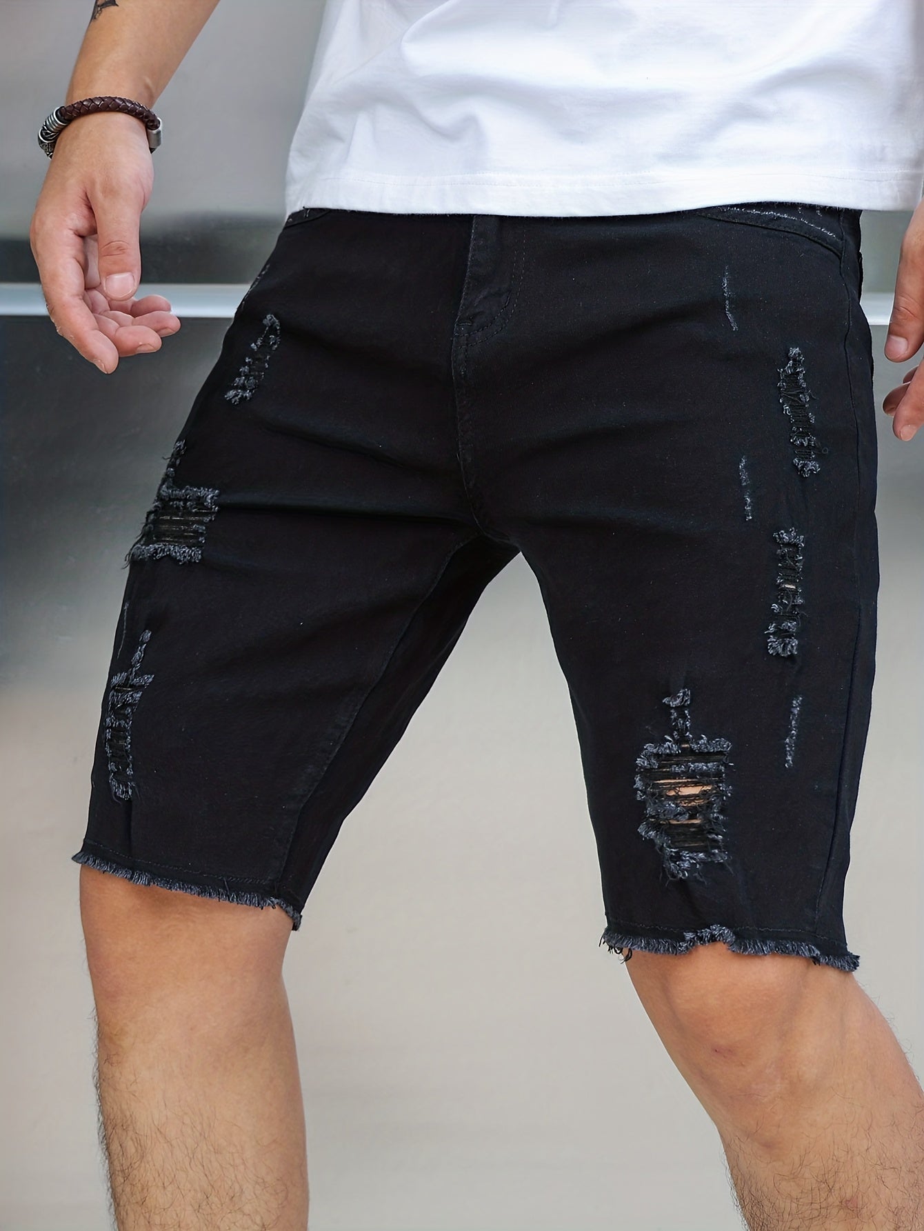 Kongeblå rippede shorts - Carl