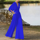 Genevieve - Elegant rødbrun jumpsuit med V-hals og løse bukser