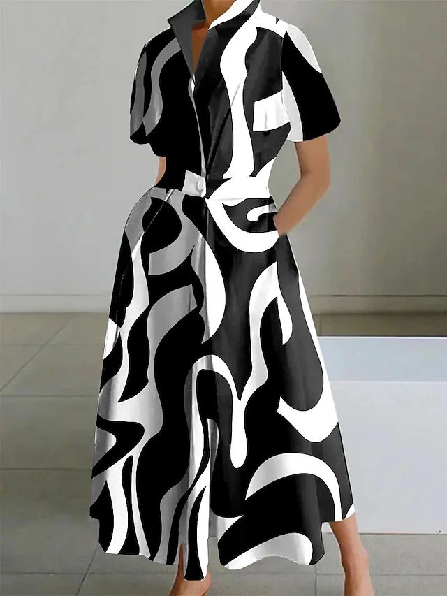Eda - Elegant Maxikjole Med Print