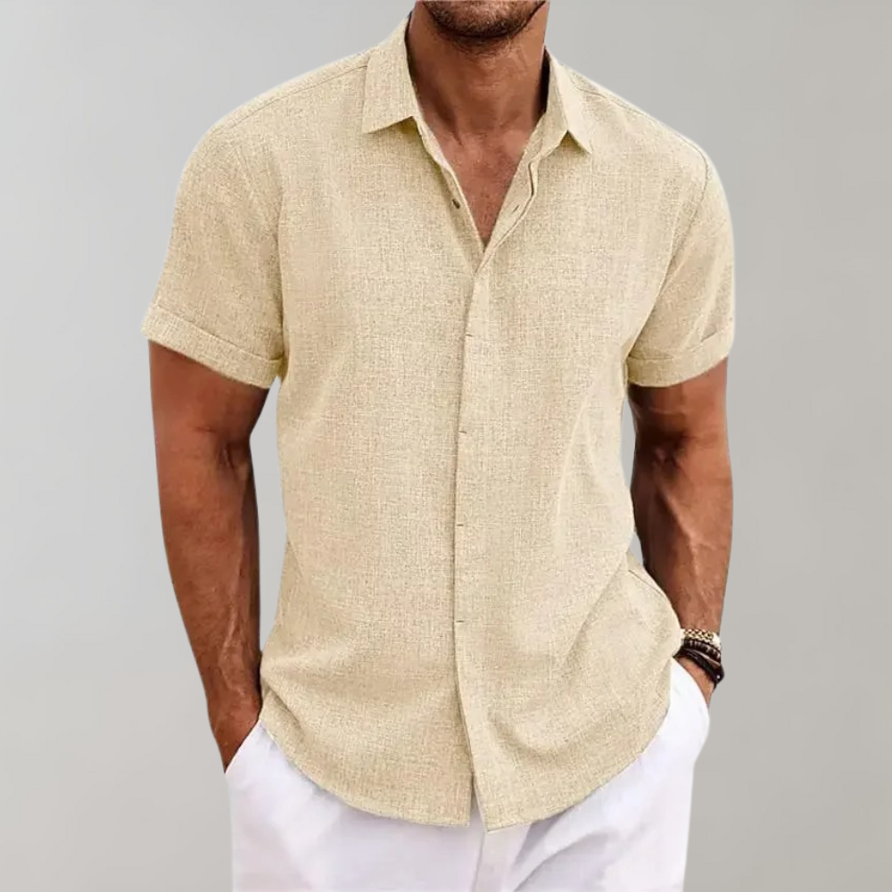 Ensfarvet poloshirt til mænd - Fredrik