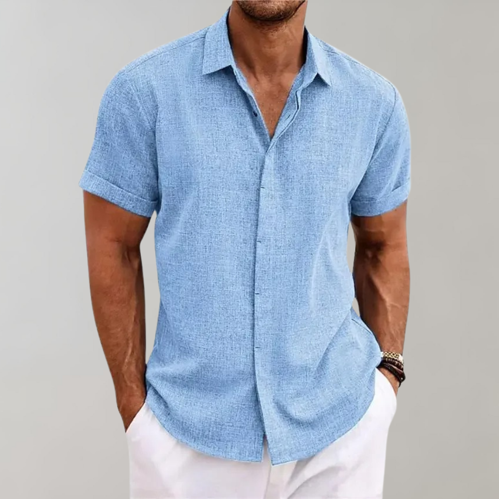 Ensfarvet poloshirt til mænd - Fredrik