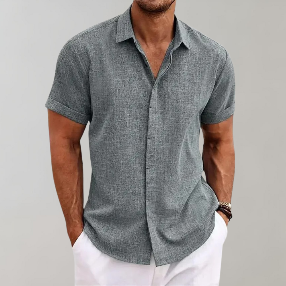 Ensfarvet poloshirt til mænd - Fredrik
