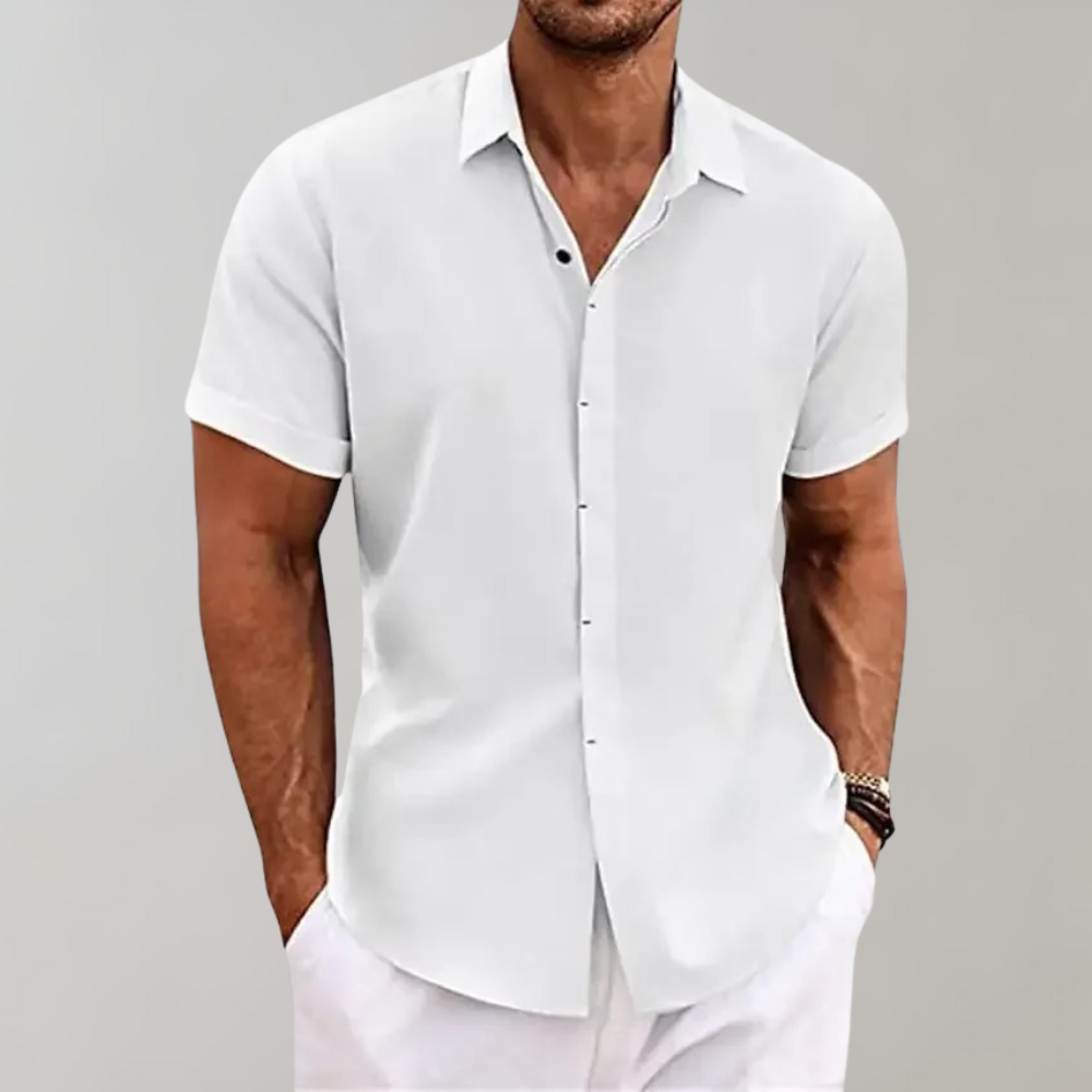 Ensfarvet poloshirt til mænd - Fredrik