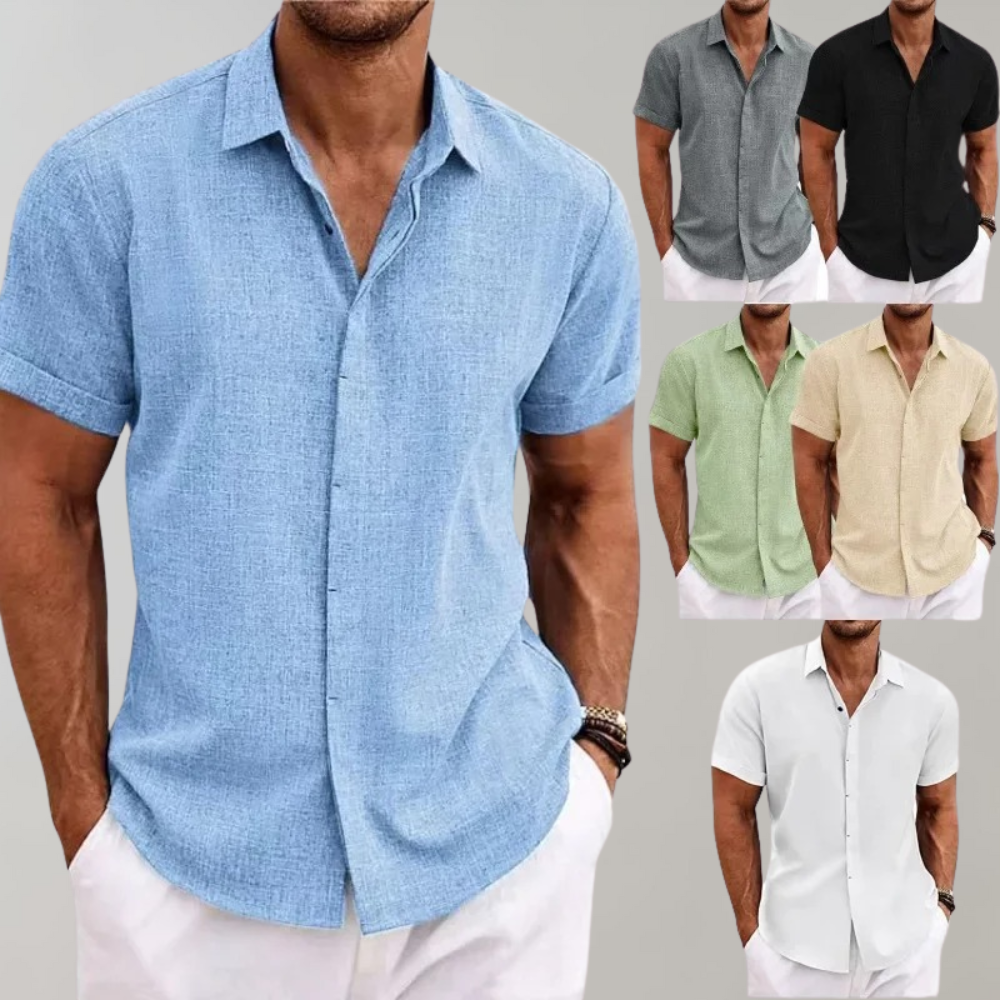 Ensfarvet poloshirt til mænd - Fredrik