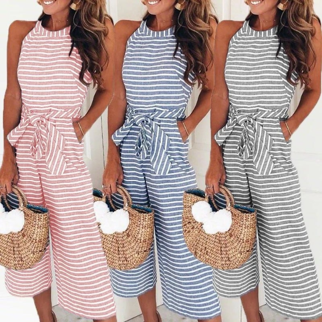 Zara - Elegant stribet jumpsuit