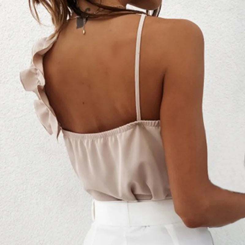 Amalya - Tank Top Med Flæser Til Kvinder