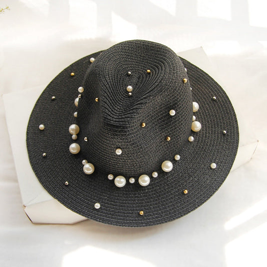 Elegant solhat med perledekorationer - Veradis