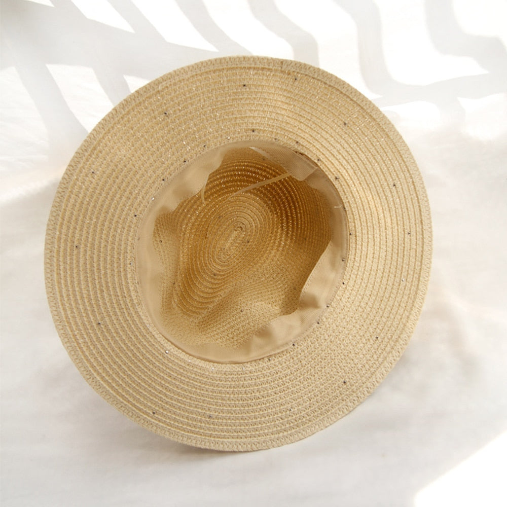 Elegant solhat med perledekorationer - Veradis