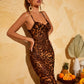 Thyra - Leopardprint Spaghetti Maxikjole