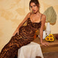 Thyra - Leopardprint Spaghetti Maxikjole