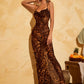 Thyra - Leopardprint Spaghetti Maxikjole