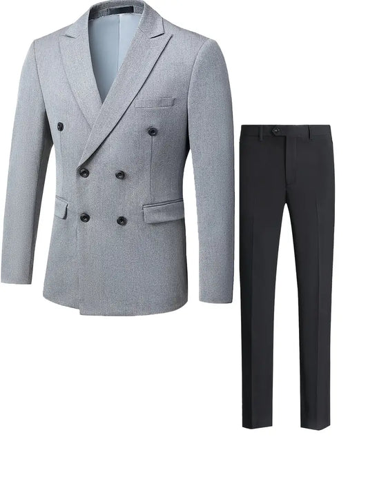 Siegmund - Jakkesæt med stribet blazer og bukser med hakket revers