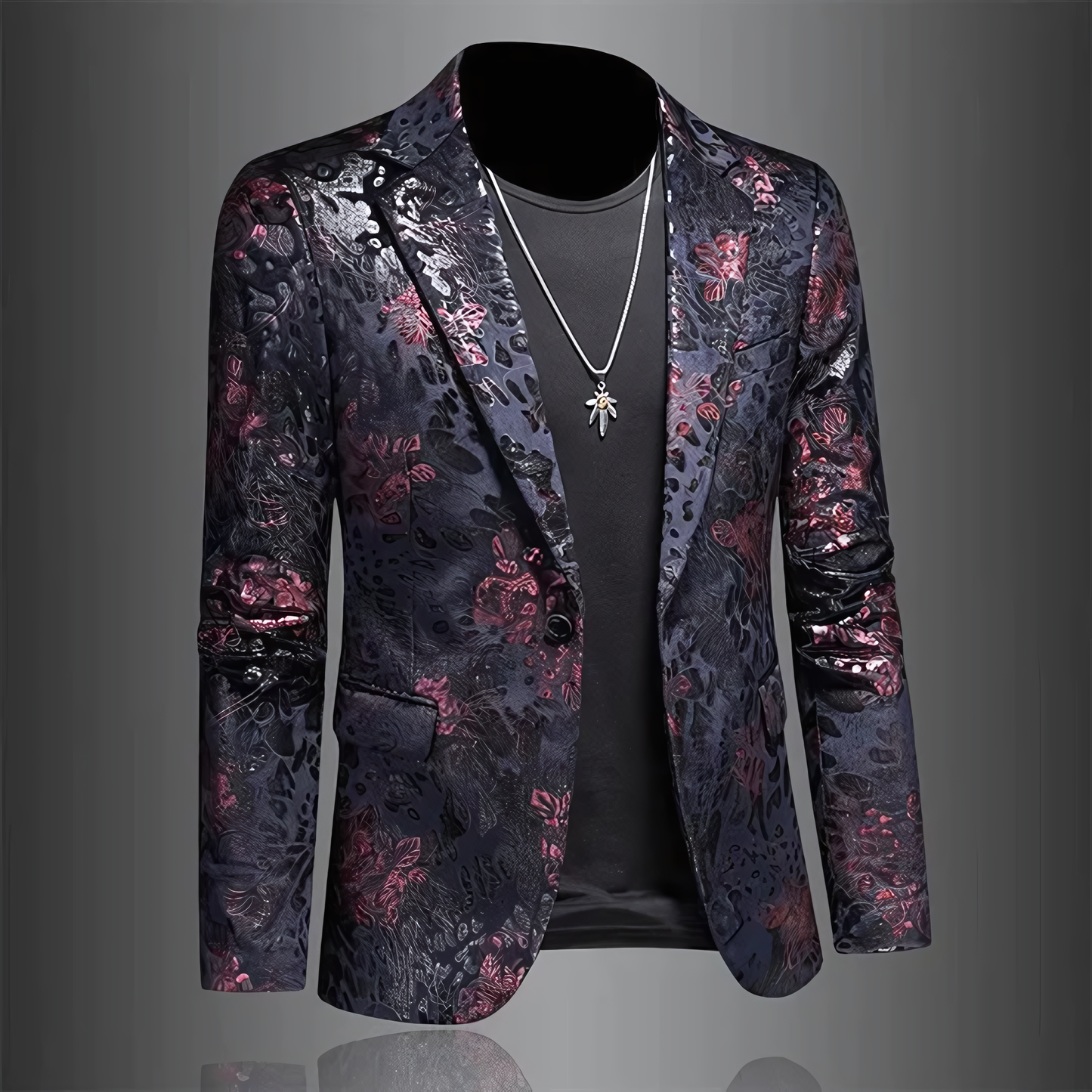 Enkeltradet blazer med blomsterprint - Richer