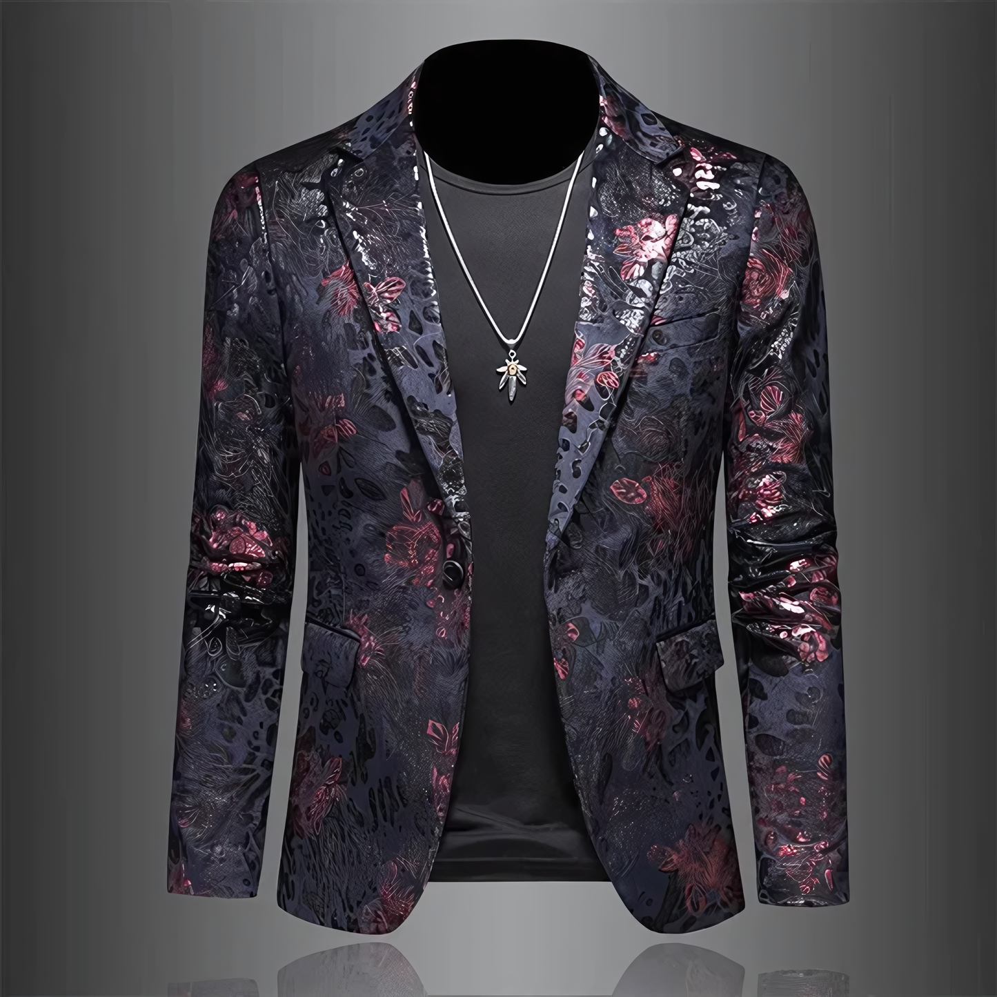 Enkeltradet blazer med blomsterprint - Richer
