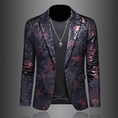 Enkeltradet blazer med blomsterprint - Richer