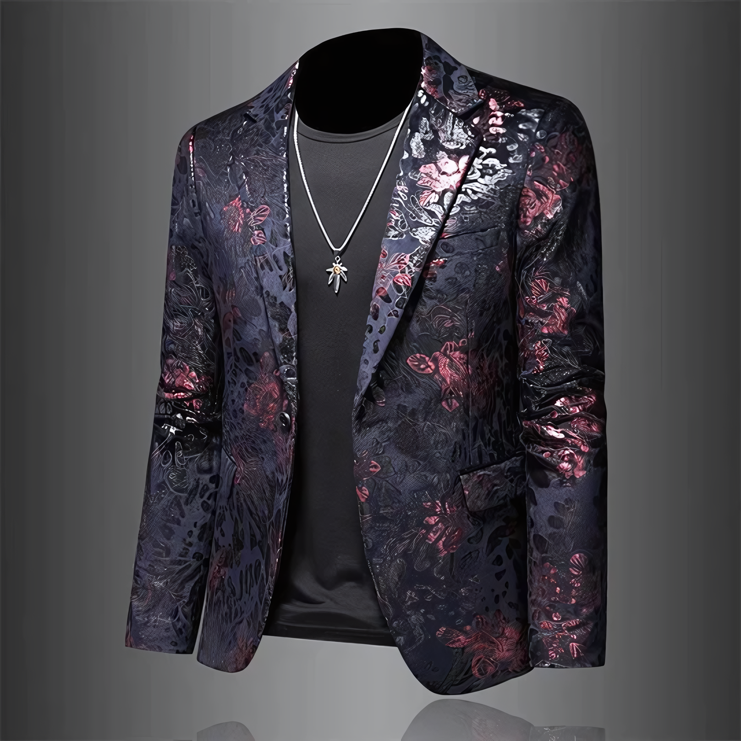 Enkeltradet blazer med blomsterprint - Richer