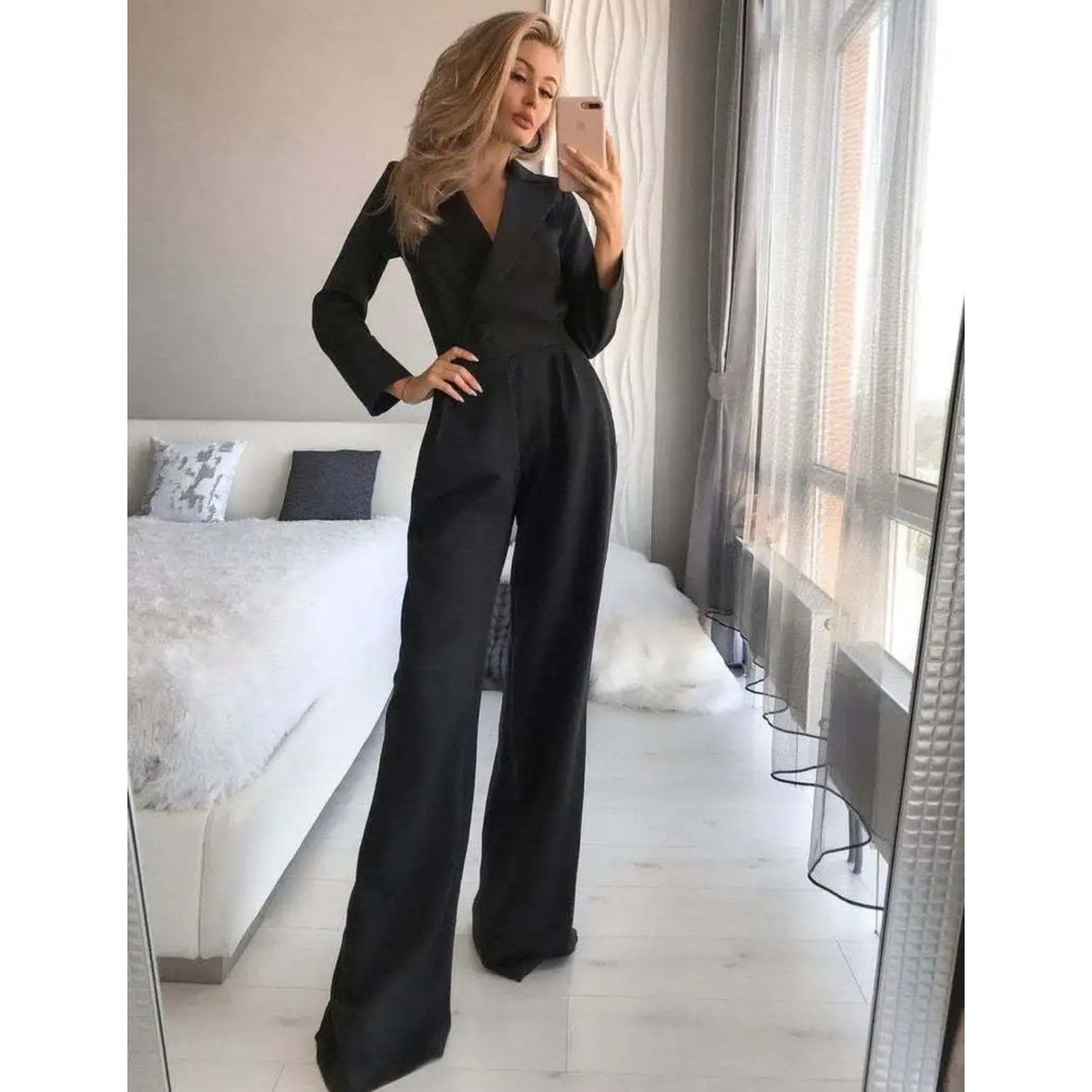 Eleonore - Elegant Jumpsuit Med Høj Krave