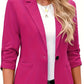 Elegant langærmet blazer med revers og knap - Marli